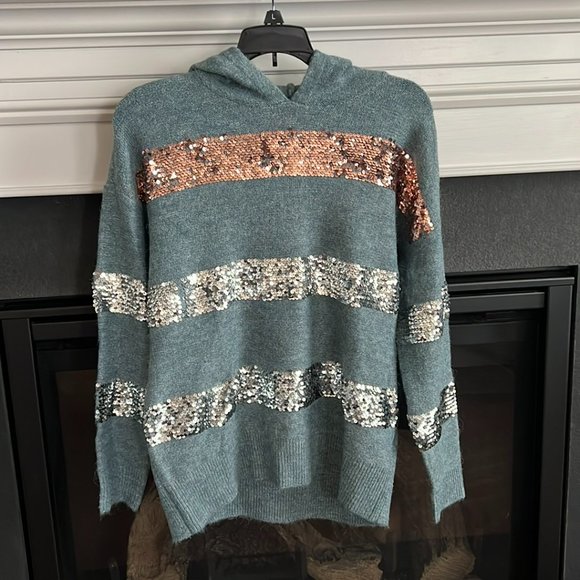✨Nine West Shine Hooded Sweater NWT - Picture 1 of 5